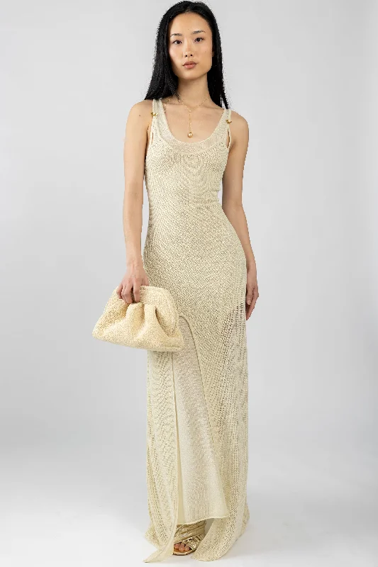 Sirena Cotton Maxi Dress in Creme Cozy Maxi Skirt