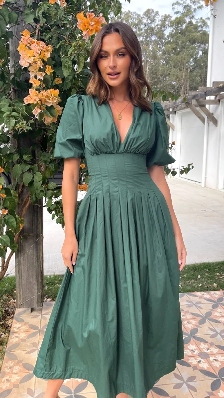 Laura Midi Dress - Emerald Long Midi Skirt