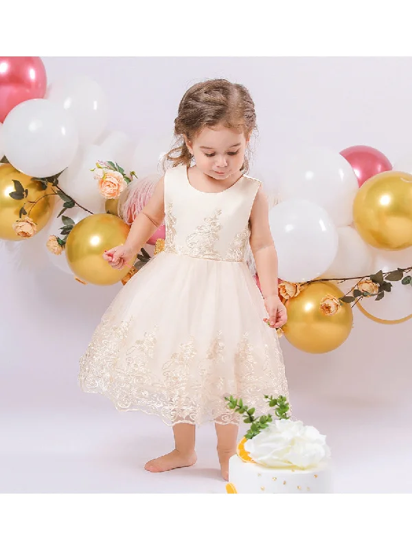 Ball Gown Scoop Sleeveless Lace Flower Girl Dresses Lace A-line Dress